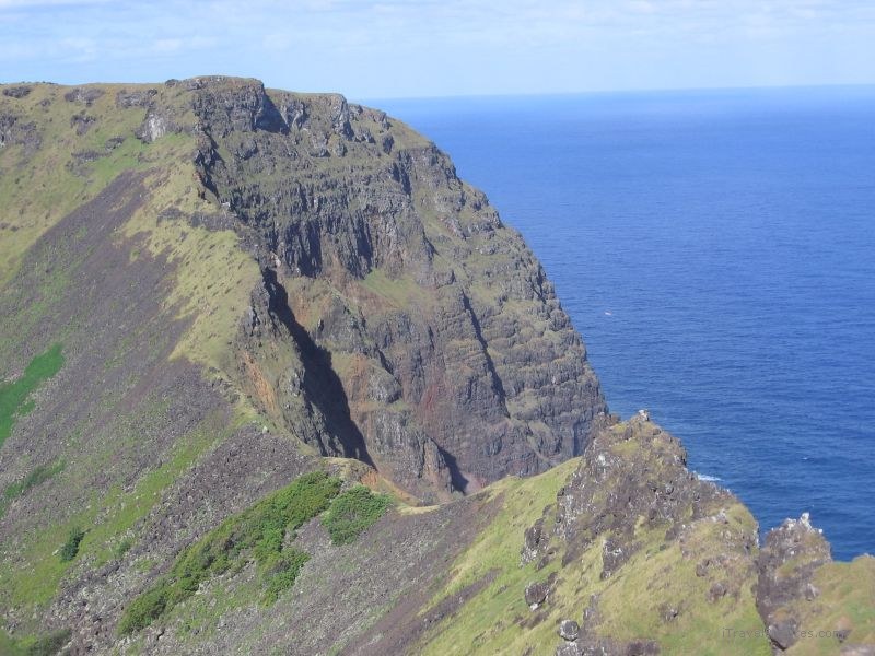 Rano Kau south rim coast coastline volcano rapa nui